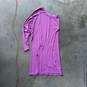 Free People Beach Kara One Shoulder Ribbed Midi Dress Women's M Purple Casual